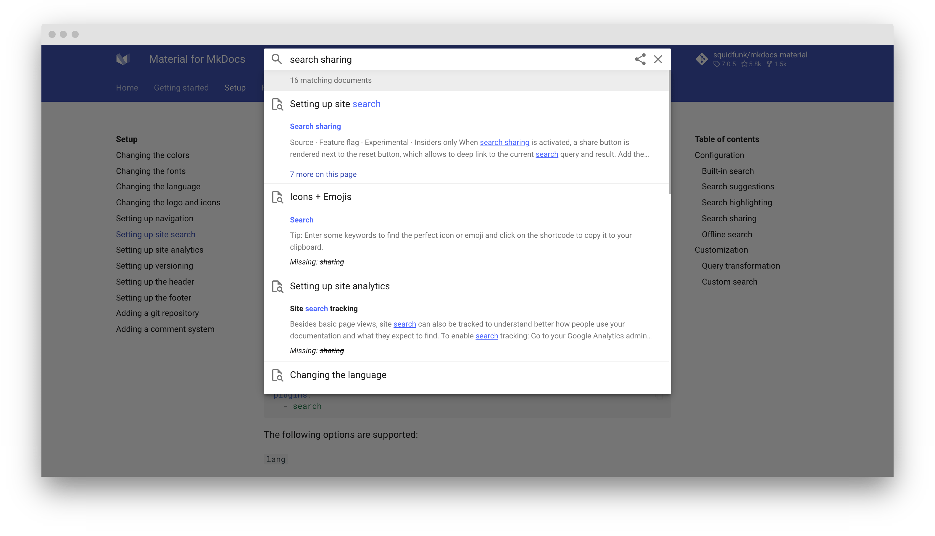Setting Up Site Search Material For Mkdocs