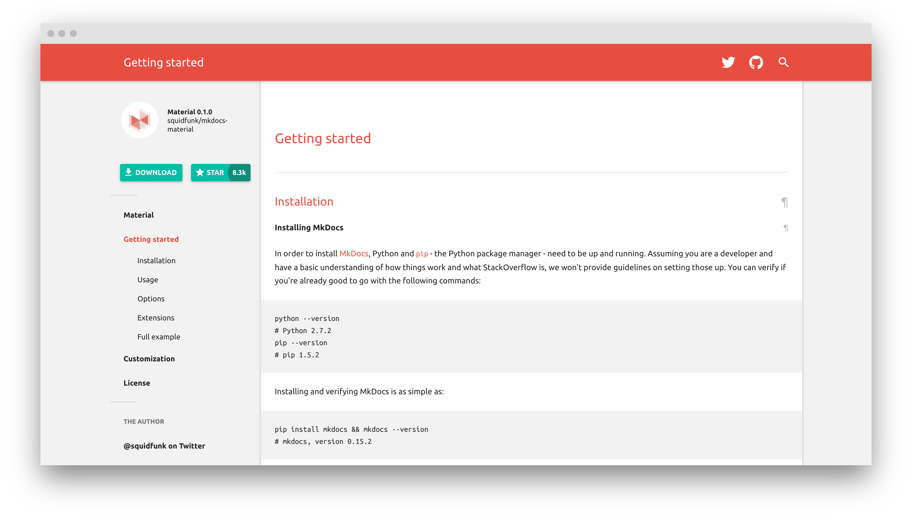 Material for MkDocs 0.1.0